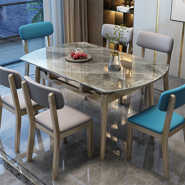 4 Legs Dining Table Sintered Stone Extendable Table for Kitchen