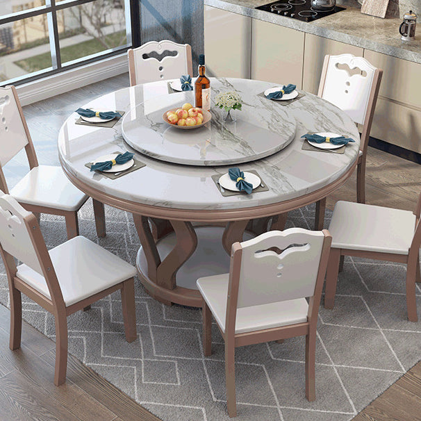 Solid Wood Base Table Convertible Dining Table for Kitchen Dining Room