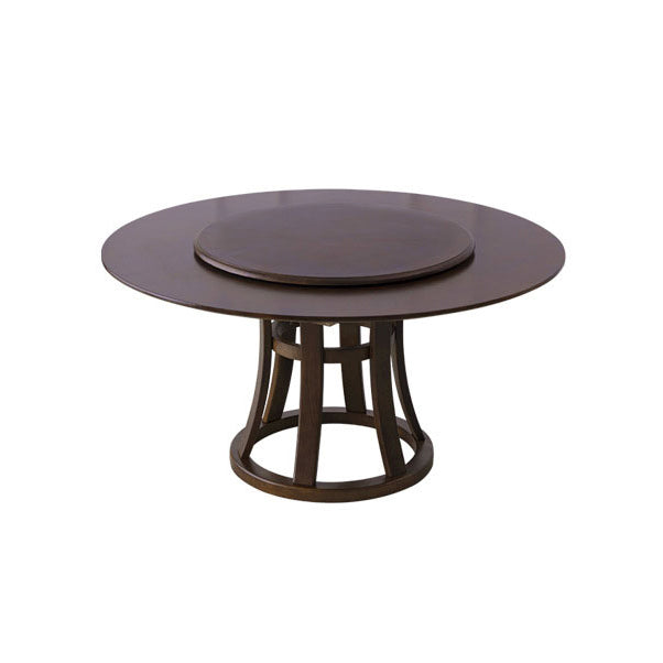 Solid Wood Pedestal Table Convertible Dining Table for Kitchen