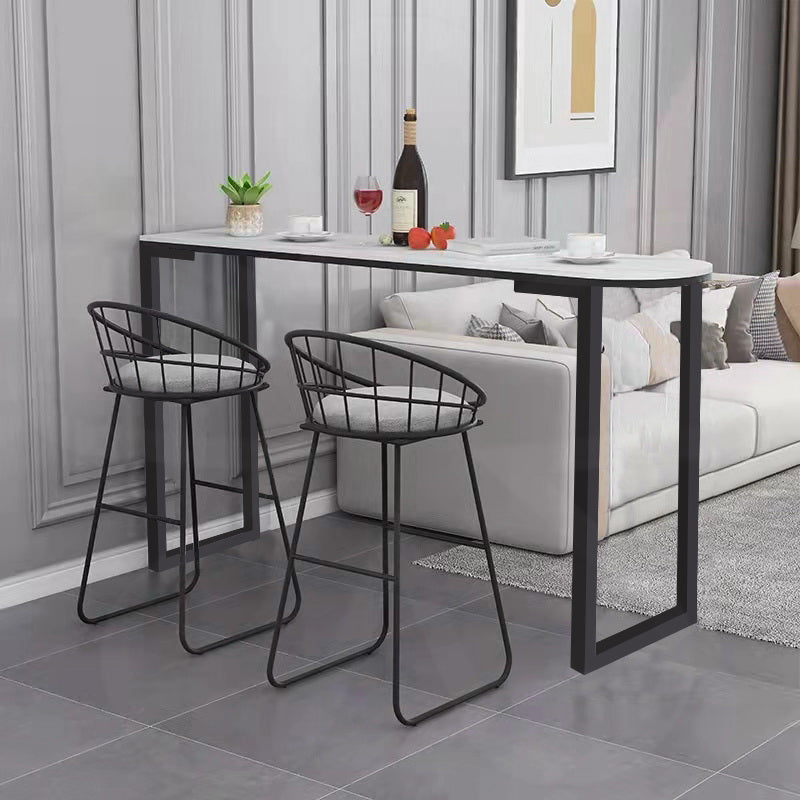 Glam Style Bar Table Sled Base Bar Dining Table for Living Room