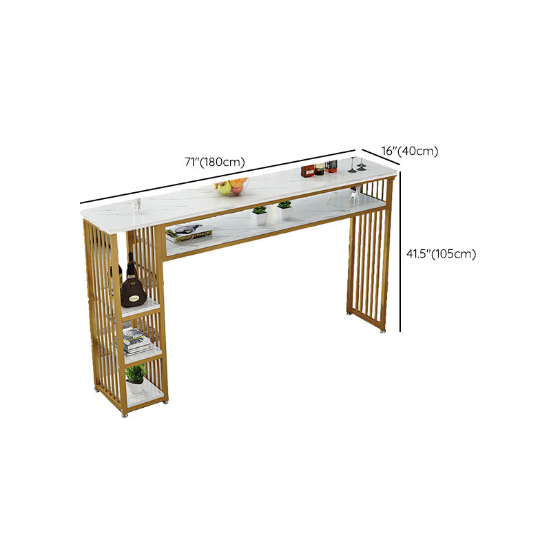 Glam Indoor Bar Dining Table Rectangle Bar Stool Table with Storage