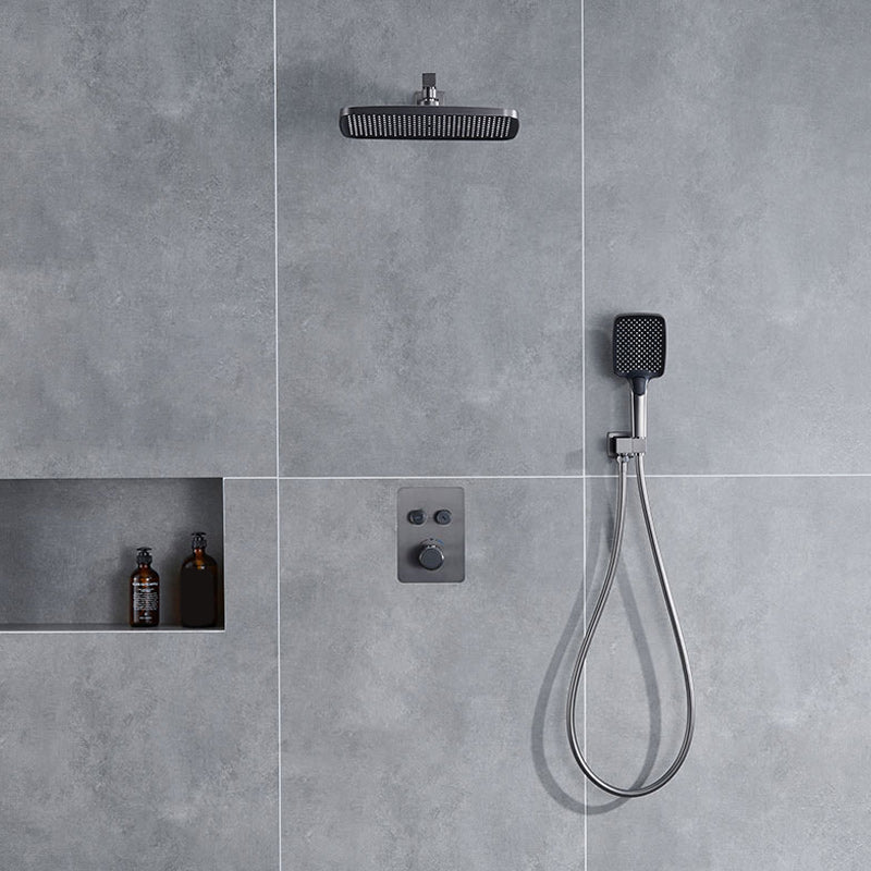 Modern Shower Head Combo Brass with Shower Arm Wall Mounted Shower System