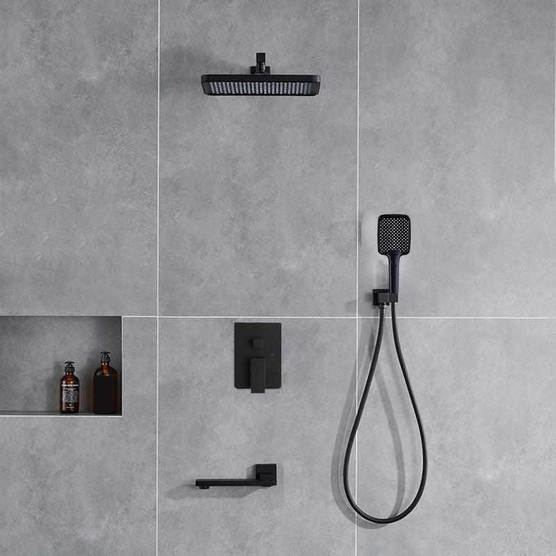 Modern Shower Head Combo Brass with Shower Arm Wall Mounted Shower System