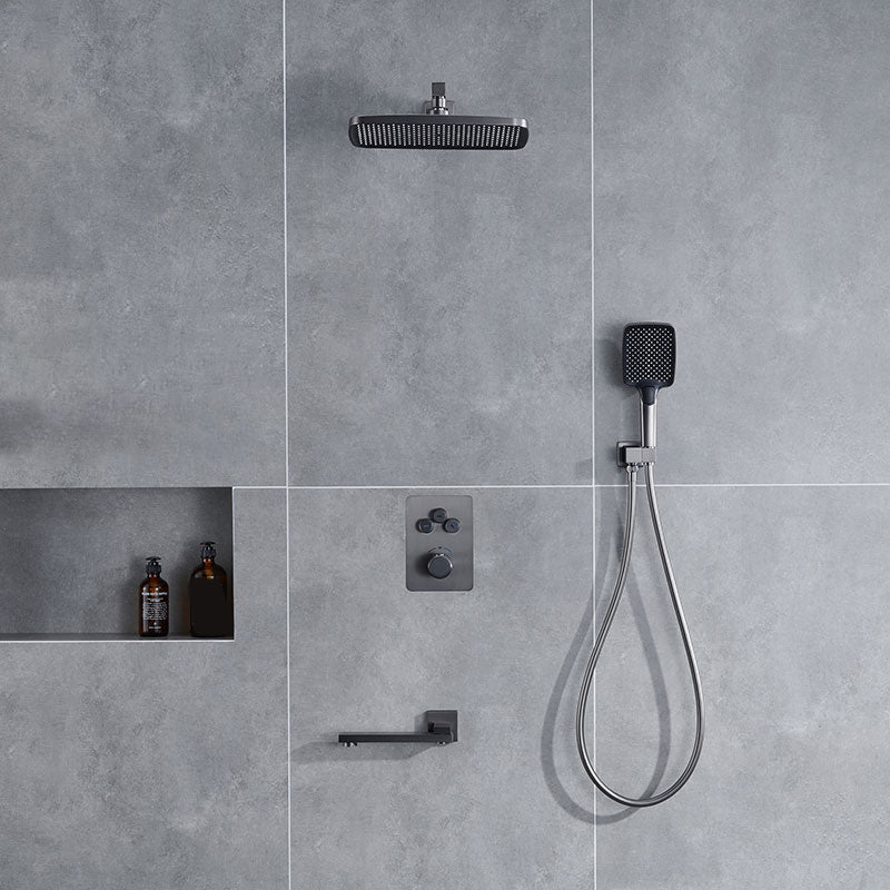 Modern Shower Head Combo Brass with Shower Arm Wall Mounted Shower System