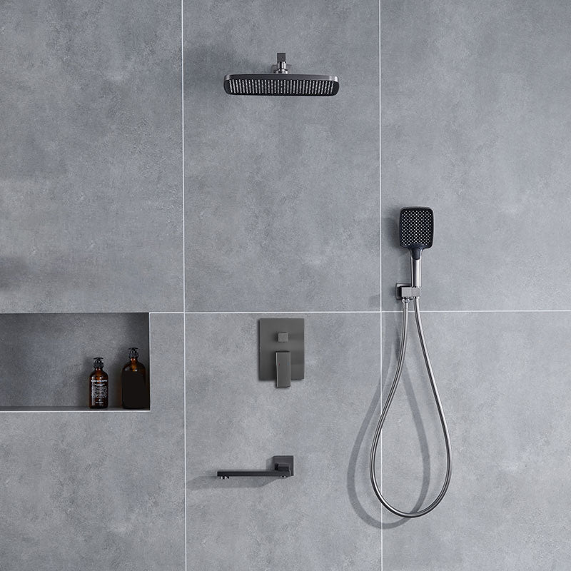 Modern Shower Head Combo Brass with Shower Arm Wall Mounted Shower System