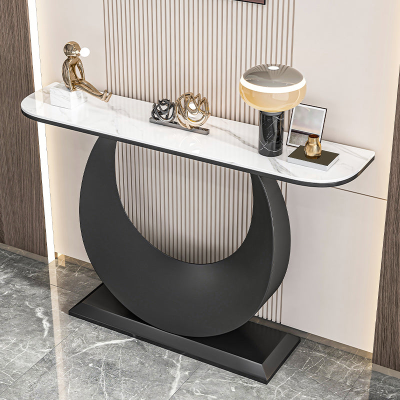 Glam Stone Accent Table Scratch Resistant Sofa Console Table for Hall