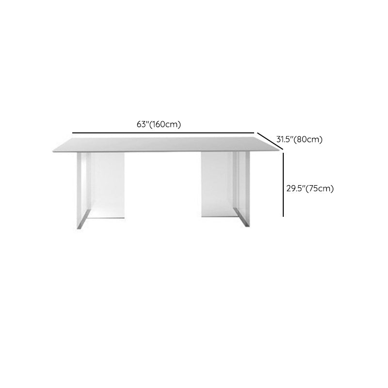 Contemporary 1/4/6/7 Pieces Dining Room Set Rectangle Stone Furniture in White
