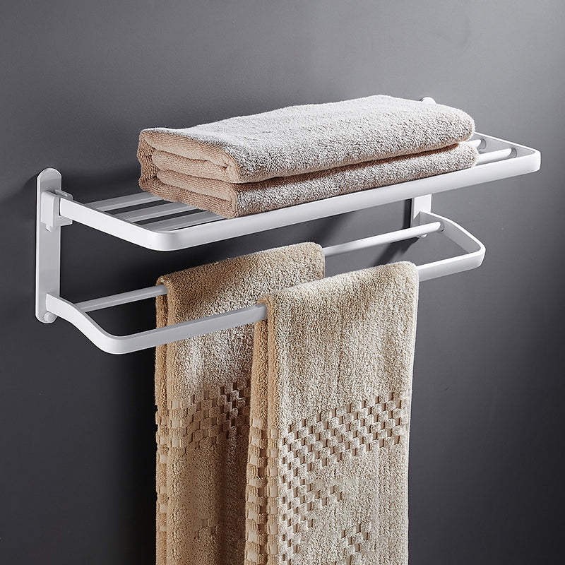 White Bathroom Accessories Hardware Set Modern Bathroom Accessory Kit, Towel Bar
