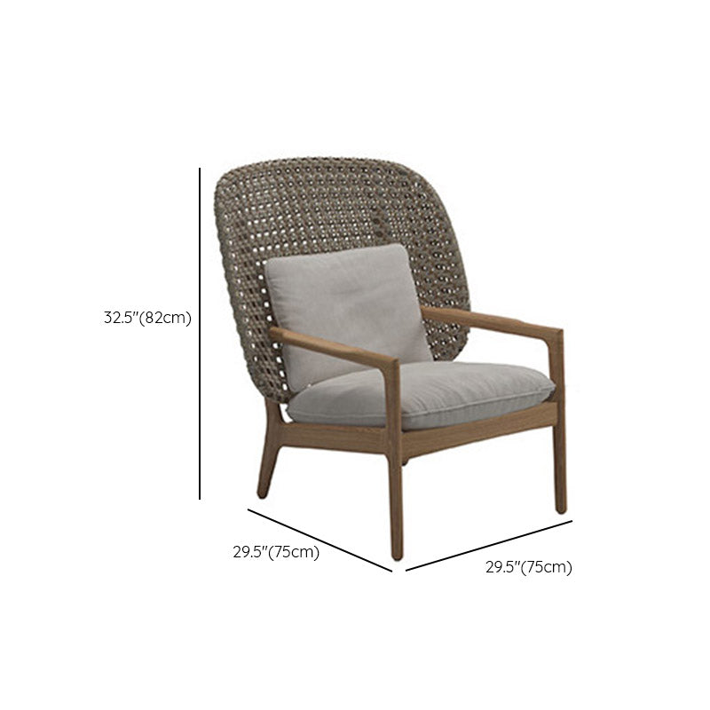 Wood Outdoor Patio Sofa Natural Modern Mildew Resistant Patio Sofa