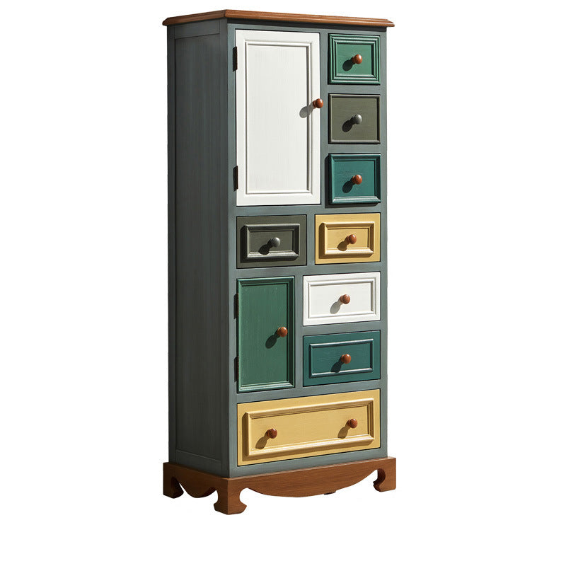 Coastal Storage Chest Dresser Solid Wood Dresser with Multi Drawers