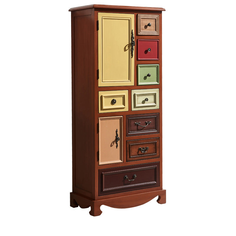 Coastal Storage Chest Dresser Solid Wood Dresser with Multi Drawers