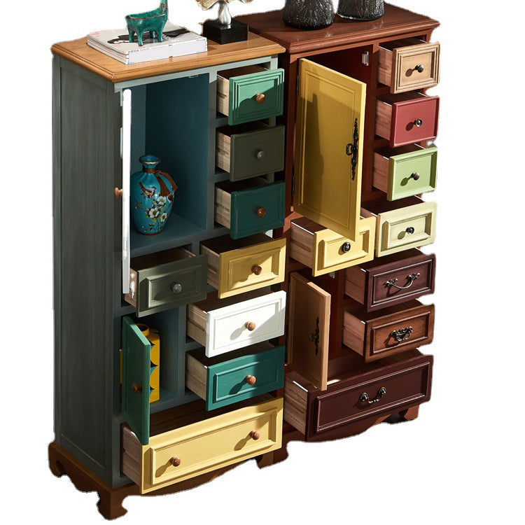 Coastal Storage Chest Dresser Solid Wood Dresser with Multi Drawers