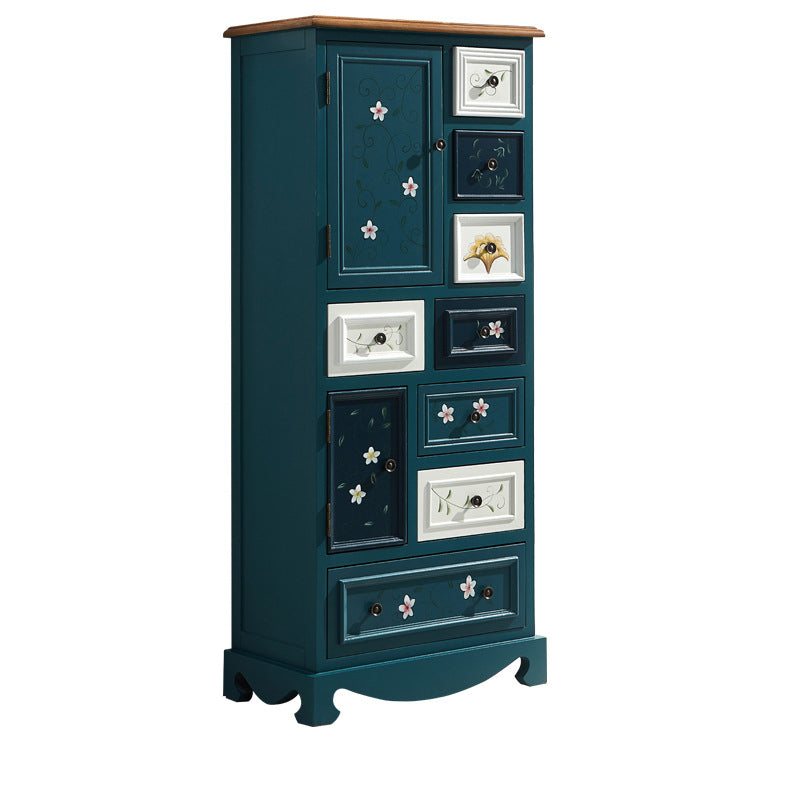Coastal Storage Chest Dresser Solid Wood Dresser with Multi Drawers