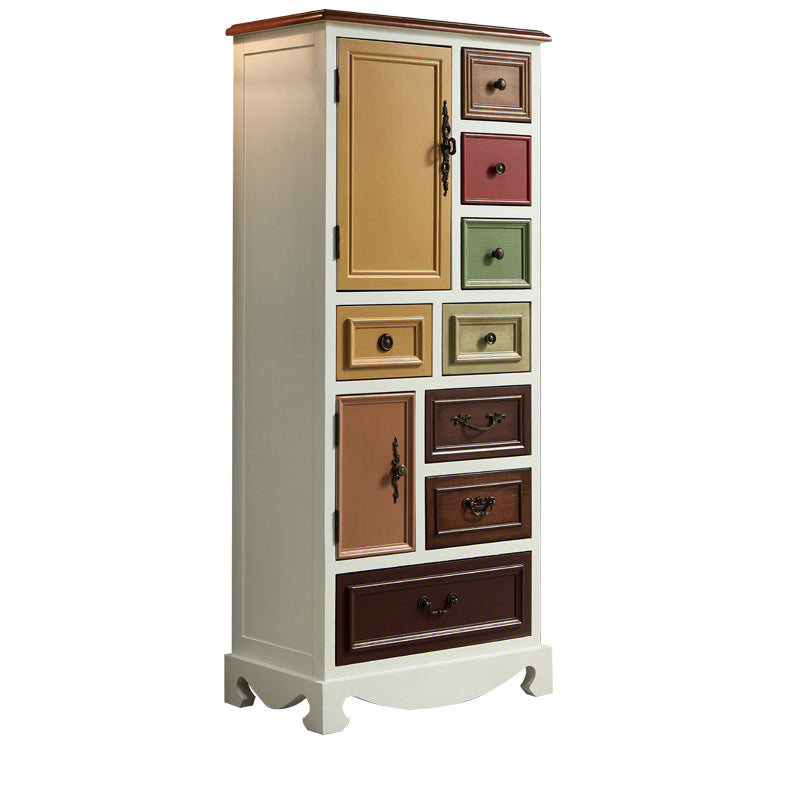 Coastal Storage Chest Dresser Solid Wood Dresser with Multi Drawers