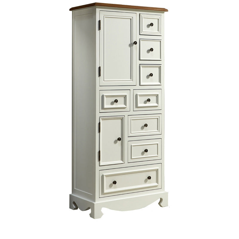 Coastal Storage Chest Dresser Solid Wood Dresser with Multi Drawers