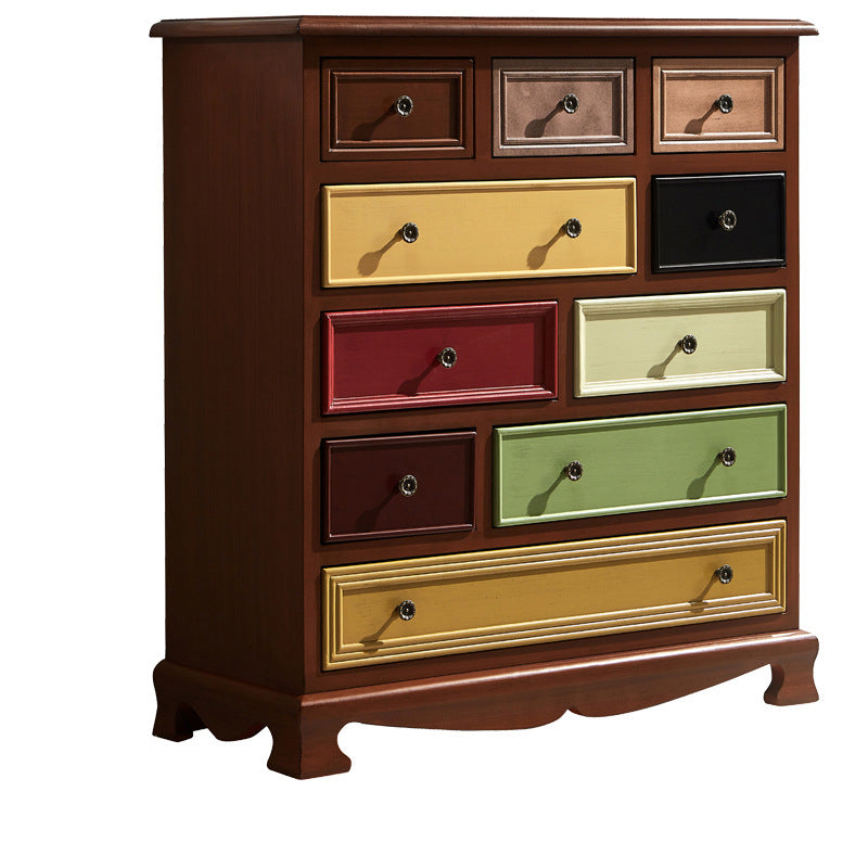 Coastal Storage Chest Dresser Solid Wood Dresser with Multi Drawers