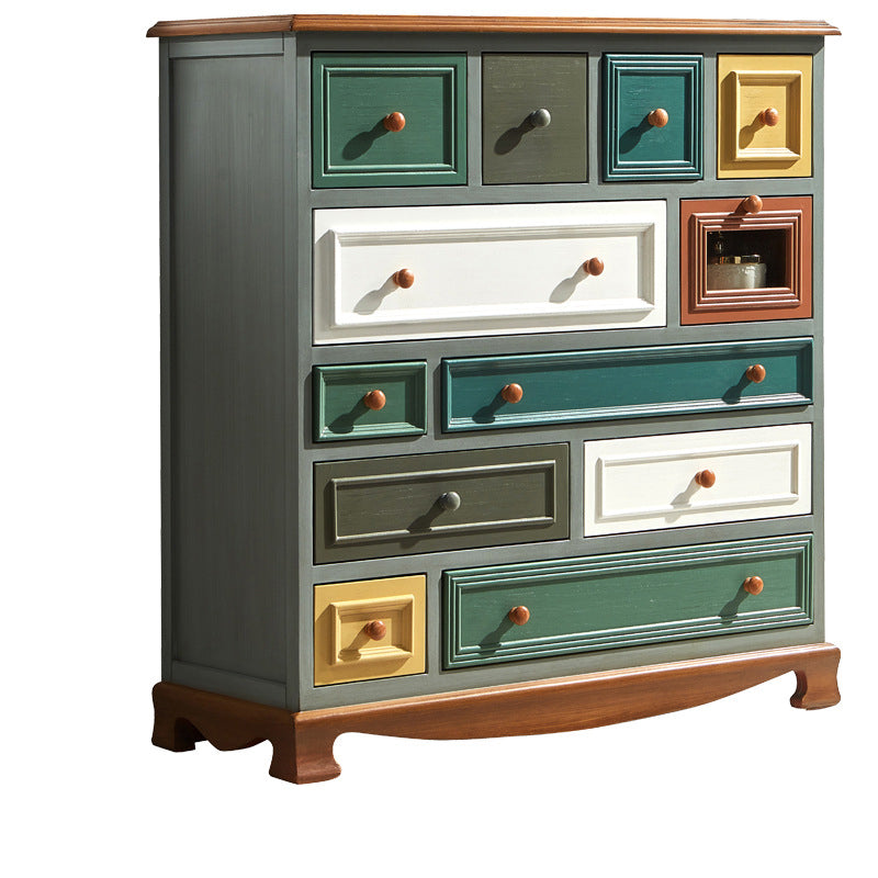 Coastal Storage Chest Dresser Solid Wood Dresser with Multi Drawers