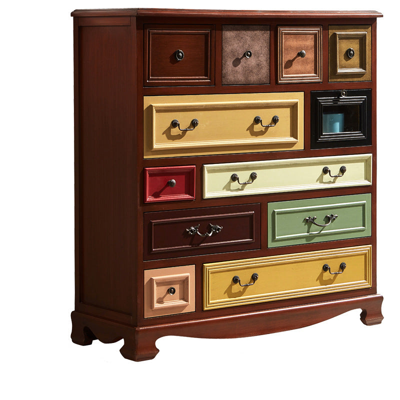 Coastal Storage Chest Dresser Solid Wood Dresser with Multi Drawers