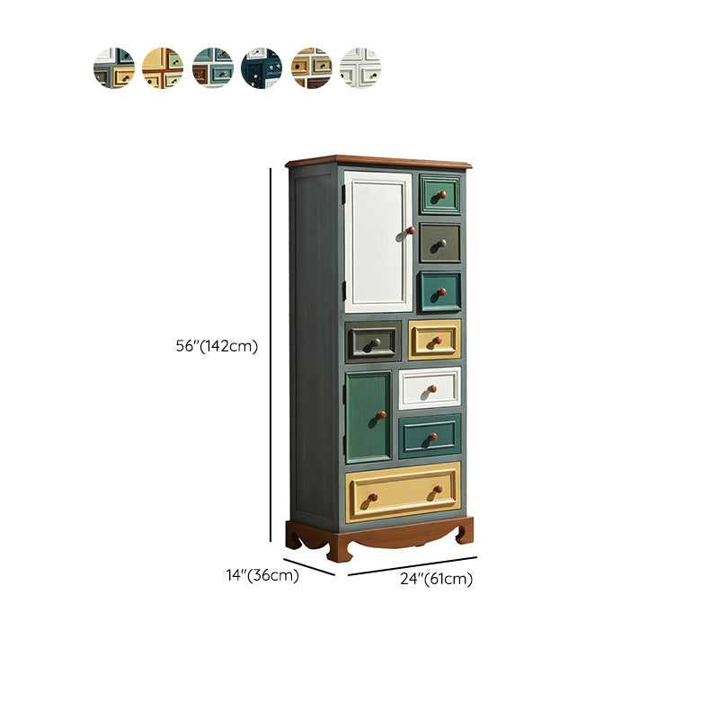 Coastal Storage Chest Dresser Solid Wood Dresser with Multi Drawers