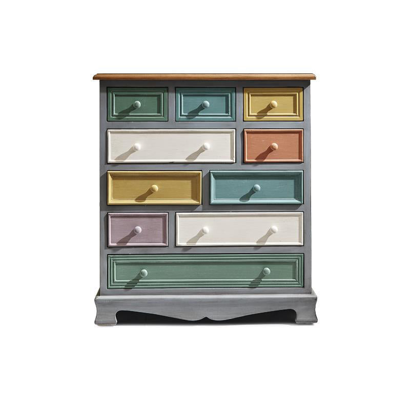 Coastal Storage Chest Dresser Solid Wood Dresser with Multi Drawers for Bedroom