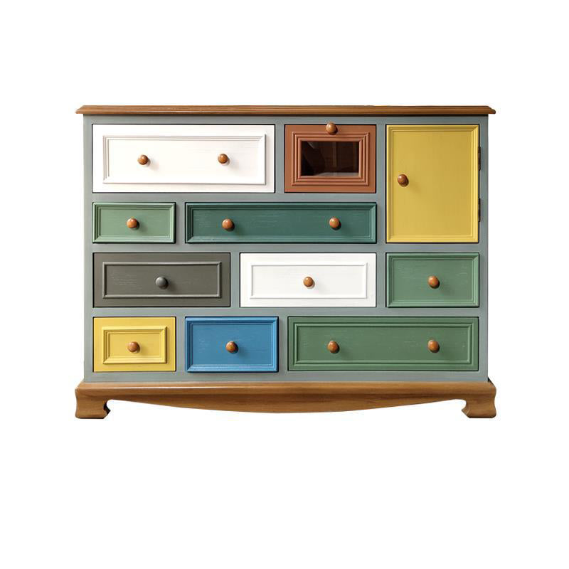 Coastal Storage Chest Dresser Solid Wood Dresser with Multi Drawers for Bedroom