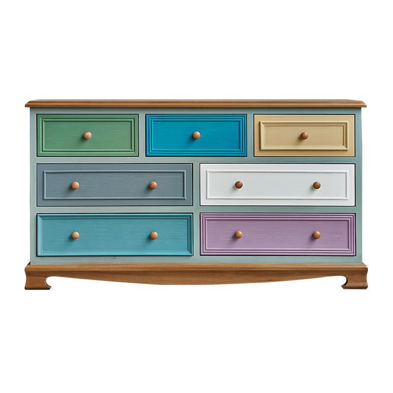 Coastal Storage Chest Dresser Solid Wood Dresser with Multi Drawers for Bedroom