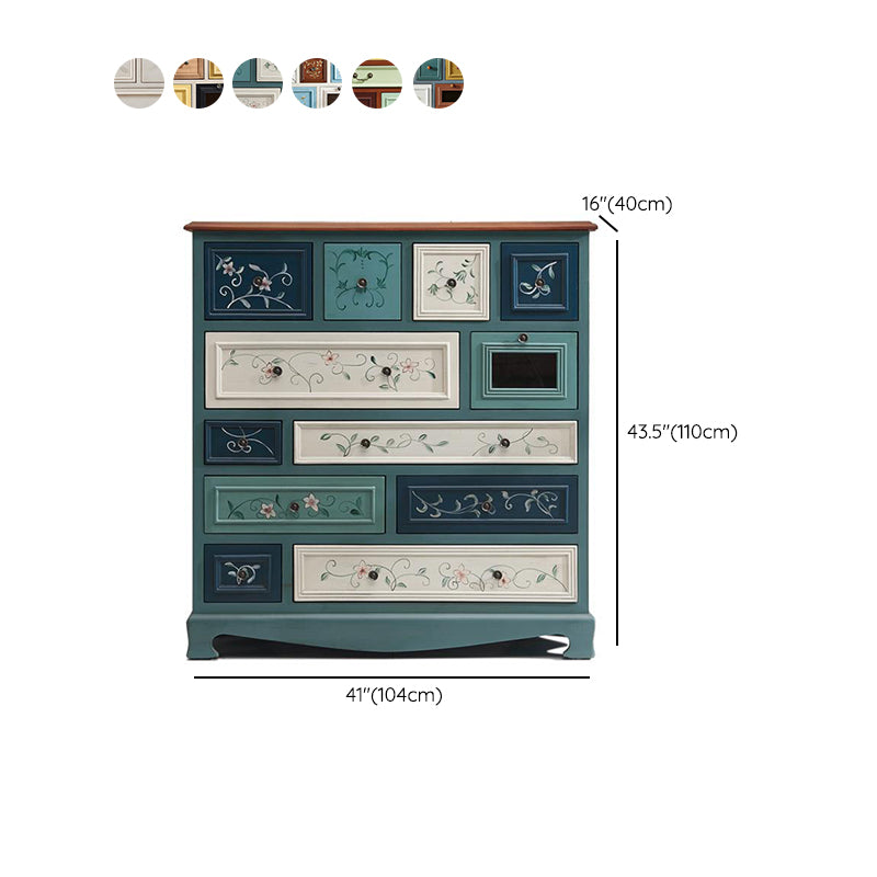 Coastal Storage Chest Dresser Solid Wood Dresser with Multi Drawers for Bedroom