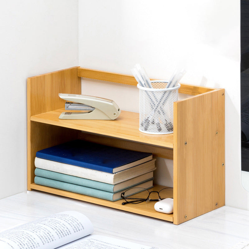 Modern Style Open Back Bookshelf Bamboo Bookcase with Shelves