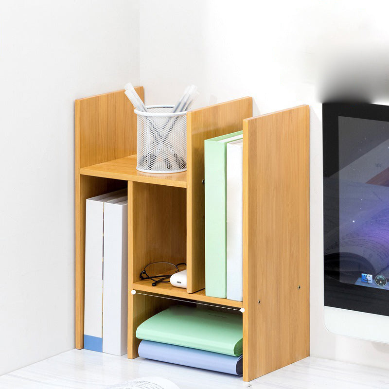 Modern Style Open Back Bookshelf Bamboo Bookcase with Shelves