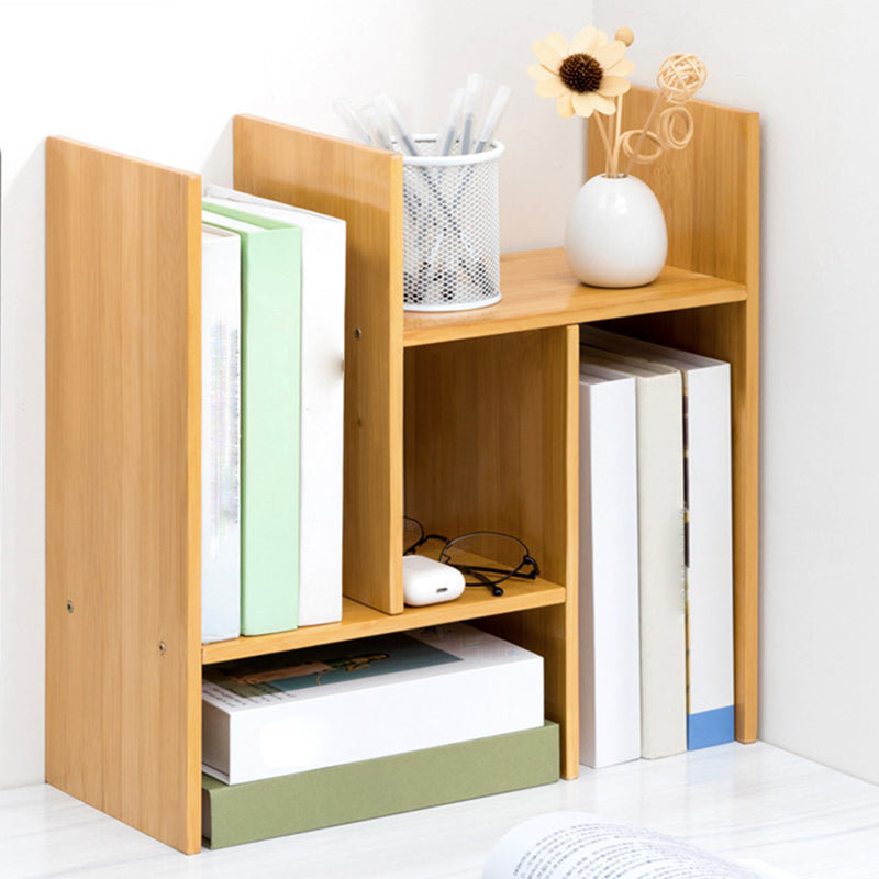 Modern Style Open Back Bookshelf Bamboo Bookcase with Shelves