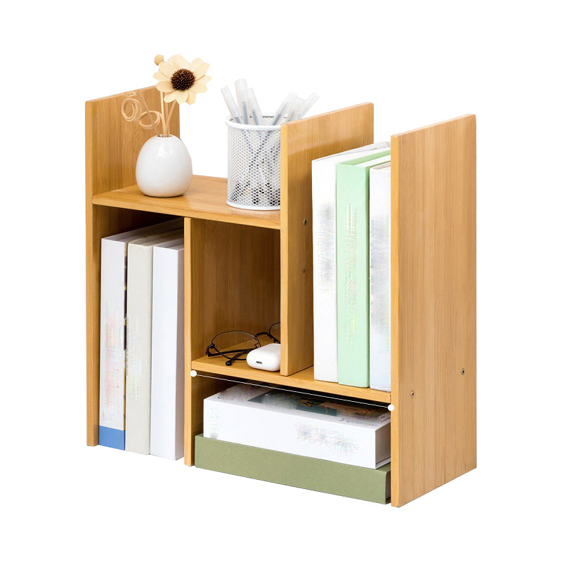 Modern Style Open Back Bookshelf Bamboo Bookcase with Shelves