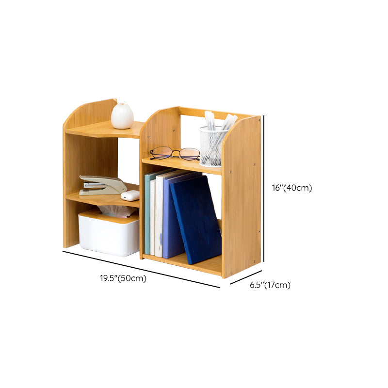 Modern Style Open Back Bookshelf Bamboo Bookcase with Shelves
