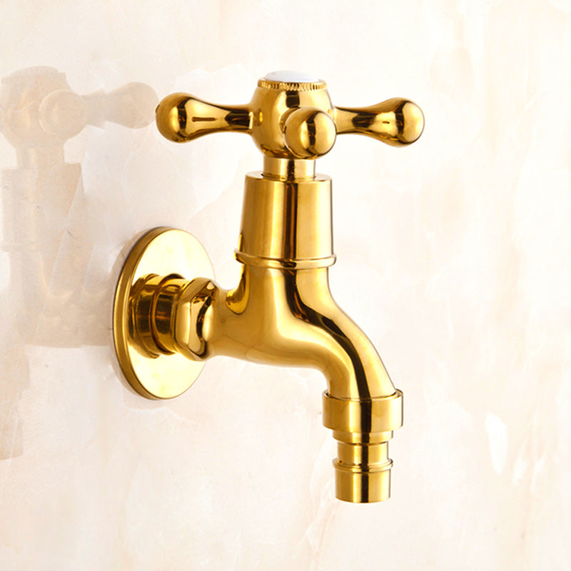 Glam Wall Mounted Bathroom Faucet Cross Handle Low Arc Circular Vessel Faucet