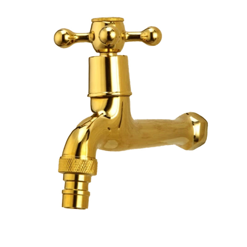Glam Wall Mounted Bathroom Faucet Cross Handle Low Arc Circular Vessel Faucet