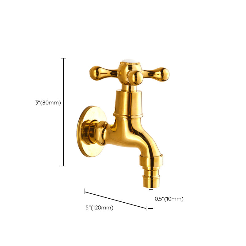 Glam Wall Mounted Bathroom Faucet Cross Handle Low Arc Circular Vessel Faucet