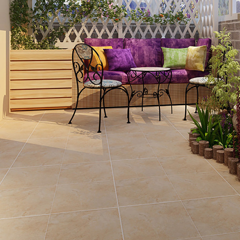 Square Floor Tile Straight Edge Slip Resistant Matte Tile for Balcony