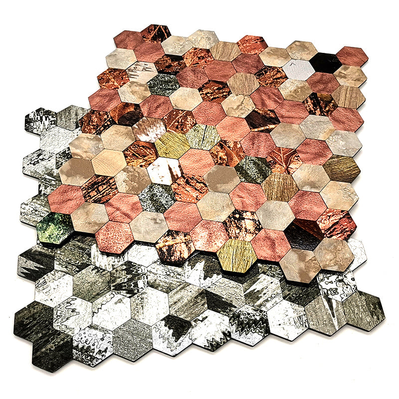 Water Resistant Peel & Stick Tile Hexagonal Mosaic Tile for Backsplash Wall