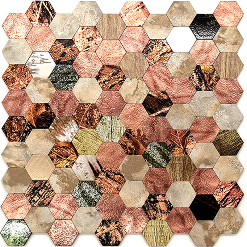 Water Resistant Peel & Stick Tile Hexagonal Mosaic Tile for Backsplash Wall