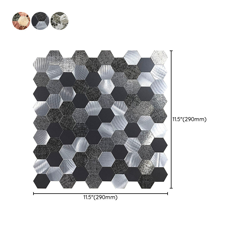 Water Resistant Peel & Stick Tile Hexagonal Mosaic Tile for Backsplash Wall