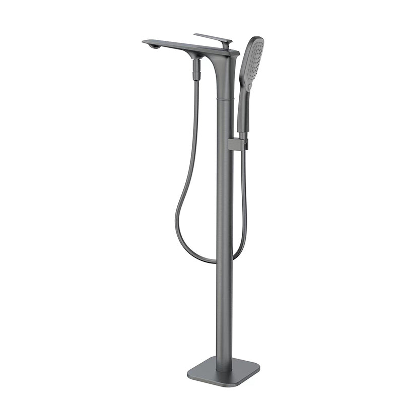 Modern Free Standing Tub Filler Faucet Copper with Hand Shower Freestanding Faucet