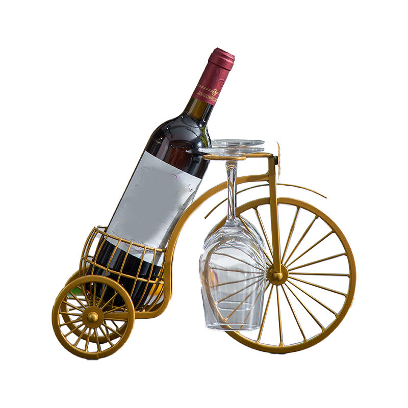 Modern Simple Tabletop Wine Rack Iron Glam Wine Bottle Rack for Kitchen