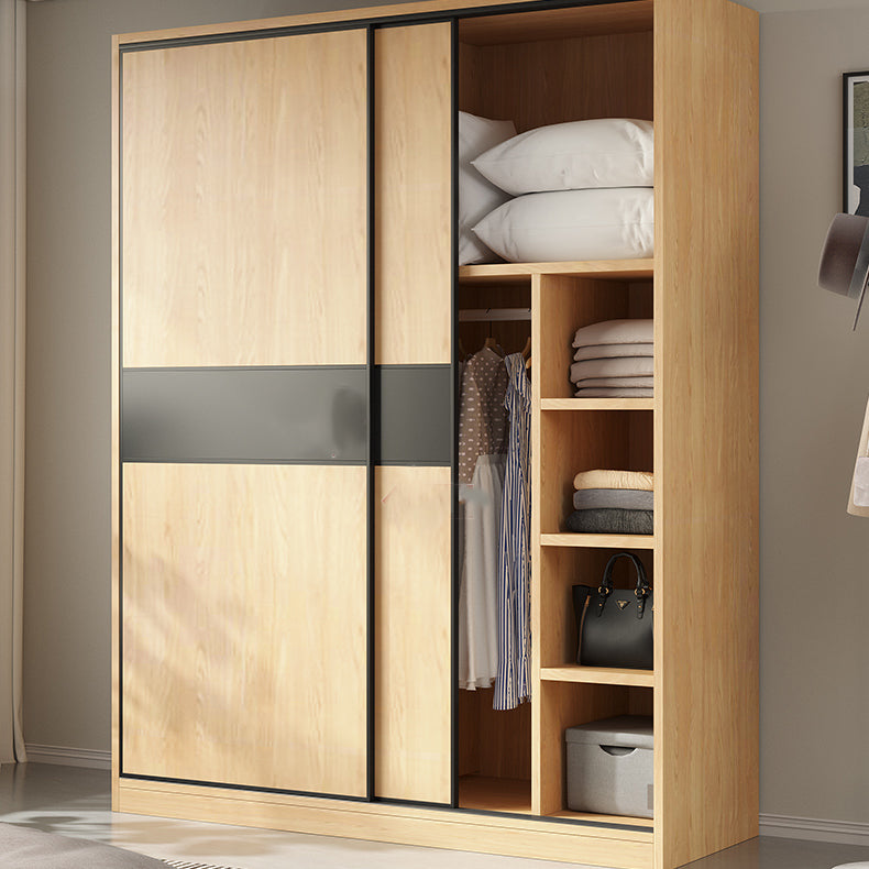 Modern Pine Solid Wood Wardrobe Freestanding Wardrobe with Soft Close Doors