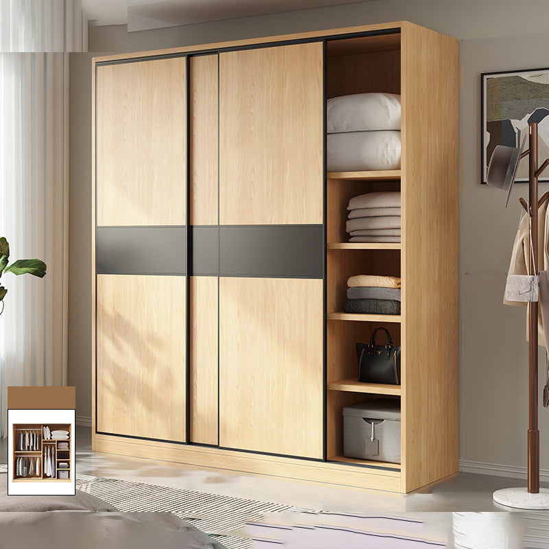 Modern Pine Solid Wood Wardrobe Freestanding Wardrobe with Soft Close Doors