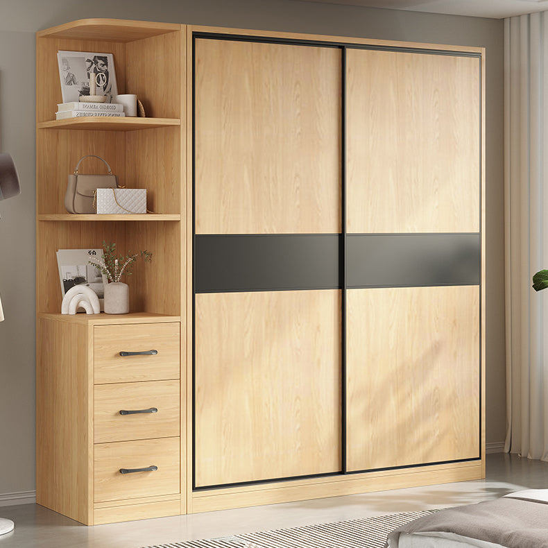 Modern Pine Solid Wood Wardrobe Freestanding Wardrobe with Soft Close Doors