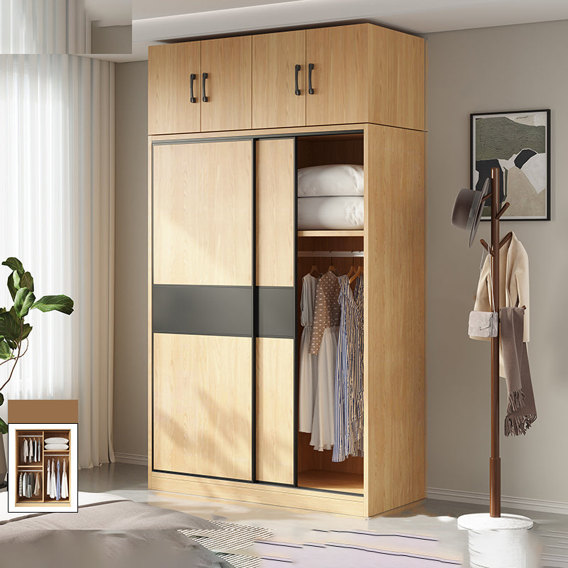 Modern Pine Solid Wood Wardrobe Freestanding Wardrobe with Soft Close Doors