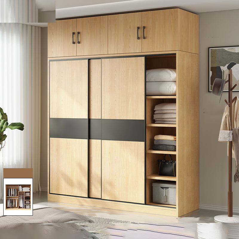 Modern Pine Solid Wood Wardrobe Freestanding Wardrobe with Soft Close Doors