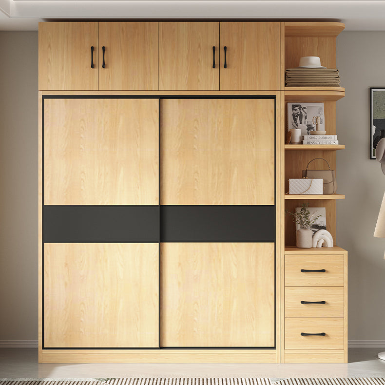 Modern Pine Solid Wood Wardrobe Freestanding Wardrobe with Soft Close Doors