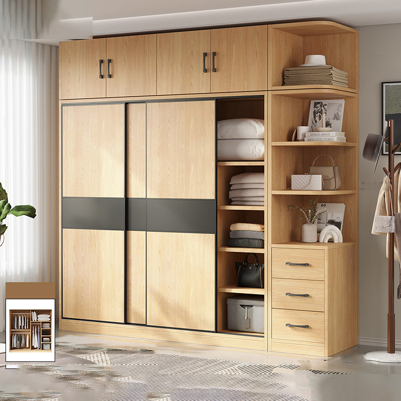 Modern Pine Solid Wood Wardrobe Freestanding Wardrobe with Soft Close Doors