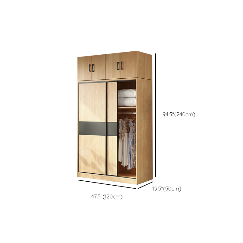 Modern Pine Solid Wood Wardrobe Freestanding Wardrobe with Soft Close Doors