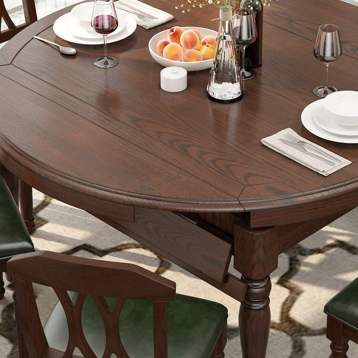 Mid-Century Modern Round Kitchen Dinner Table Solid Wood 4 Legs Dining Table